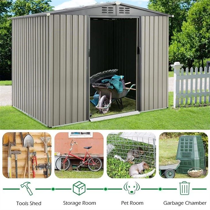 8x6Ft Outdoor Storage Tool Shed